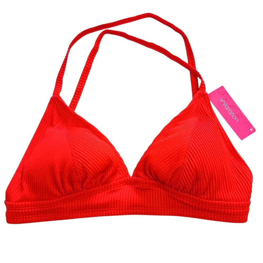 NWT Xhilaration Ribbed Triangle Bikini Top D/DD